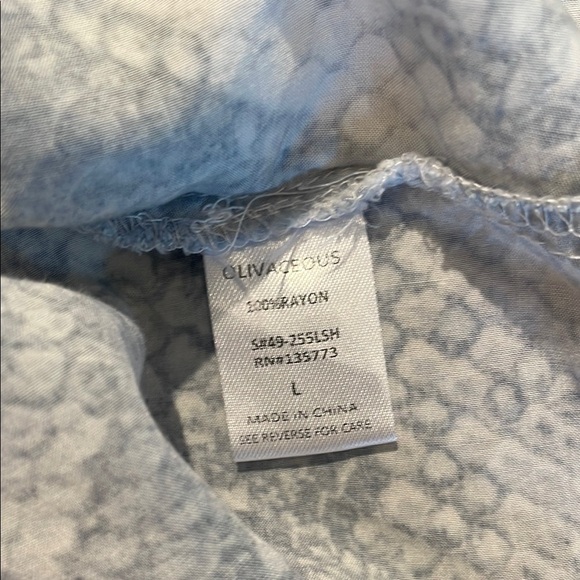 Blue Snake Print Ruffle Skirt by OLIVACIOUS Sz Lg - Picture 5 of 5